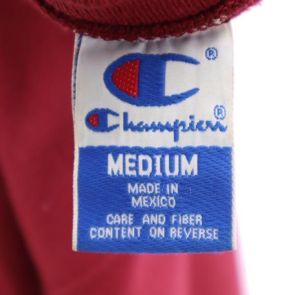 Champion Lata 90. Haft logo Bluza z długim rękawem M Czerwona Podszyta meszkiem Męska Używana