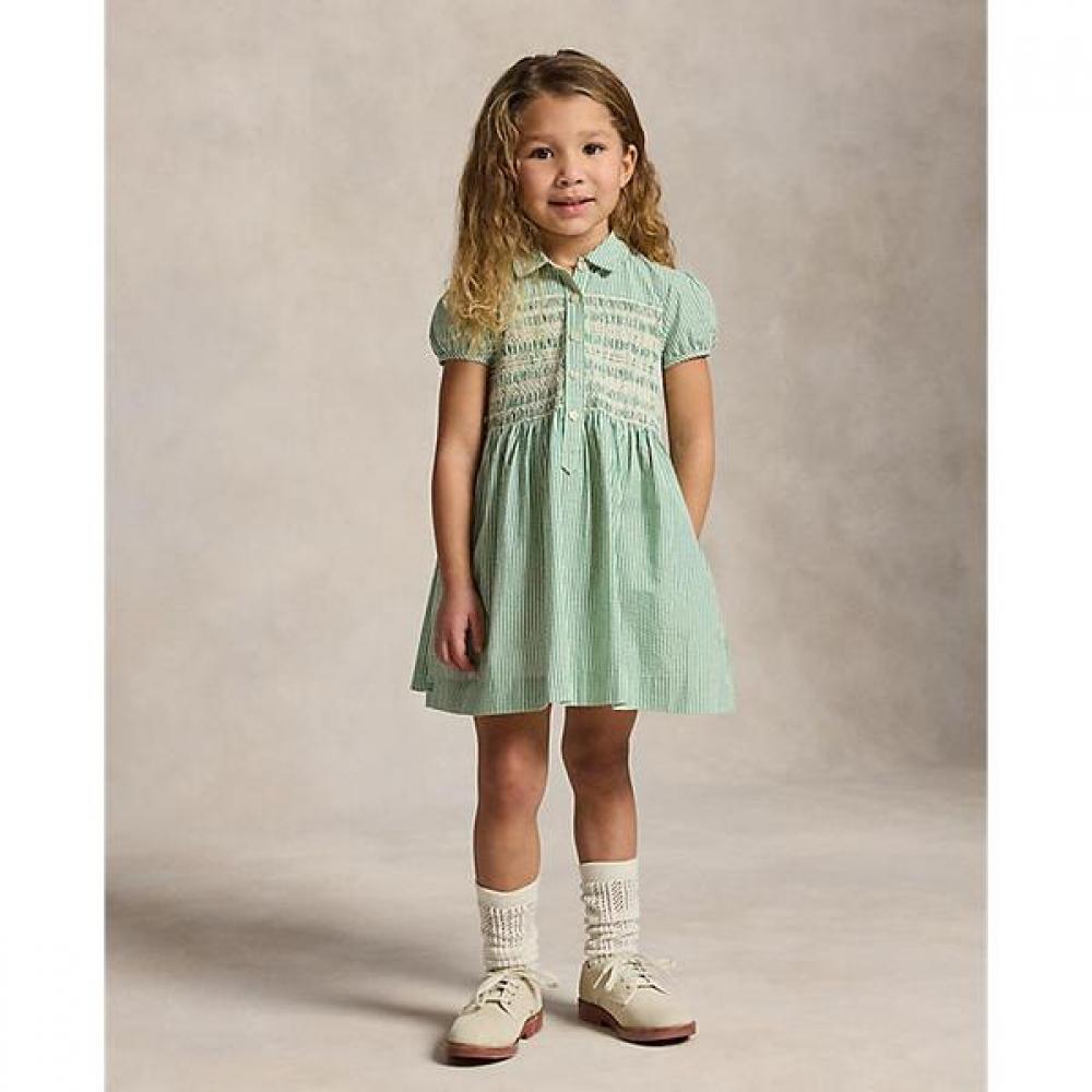 Polo Ralph Lauren Kids Girls Stripe Cotton Seersucker Dress 2 6y Cwpodrsr3d21151101 3
