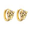 Leopard Rhinestone Head Earrings Punk For Women Party Jewelry Gift