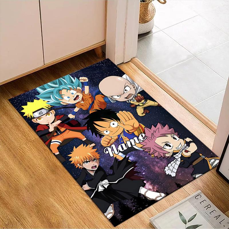 Custom Name Anime Characters Dragon Rug Game Carpet, Floor Mat for Bedroom Living Room Entryway Rug, Home Decor Idea Gift for Christmas birthday