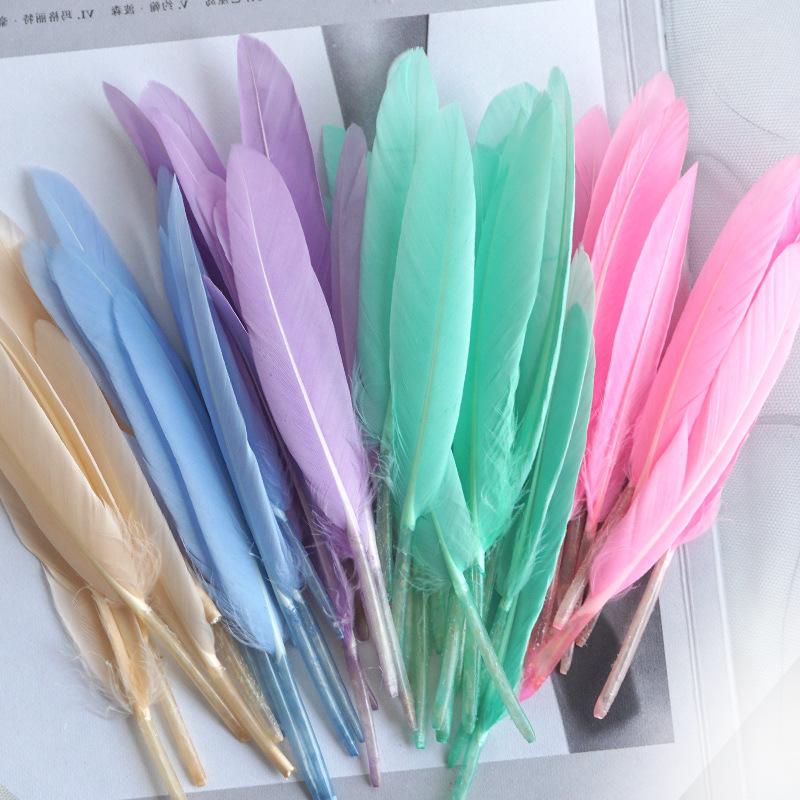 50Pcs Decorative Painting Feather Color Small Straight Knife Kindergarten Handmade Diy Decorative Wings Artwork Creative Art Materials