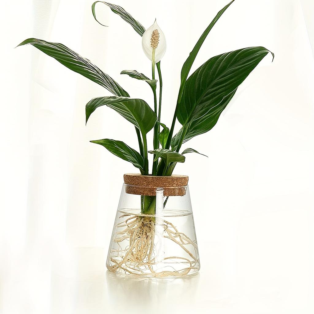 Simple modern transparent glass hydroponic plant stand vase office desktop ornament home decoration flower pot