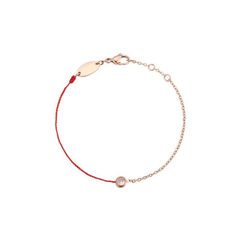 Zodiac Year Red Rope Bracelet: Stylish, Durable, Anti-fading, with Single Diamond Accent