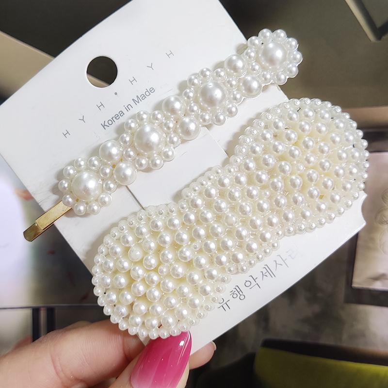 Pearl Hair Clip For Women Korean 3/4pcs Geometric Hairpins Set Hair Berrettes Girl Hairgrip Side Clip Hair Accessories