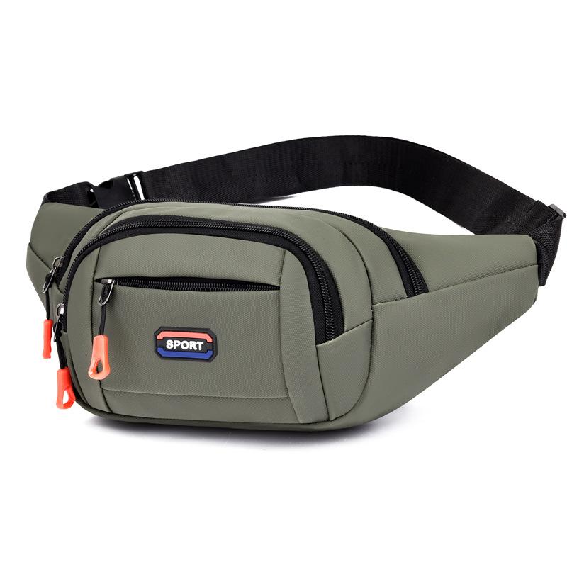 2025 new leather film waterproof fanny pack men's simple large-capacity cash register change messenger bag retro sports breast bag