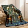 2026 New Arrivals Cozy Flannel Throw Blanket with Floral Tree Parrot & Kangaroo Design Soft Warm And Reversible for Couch Office C