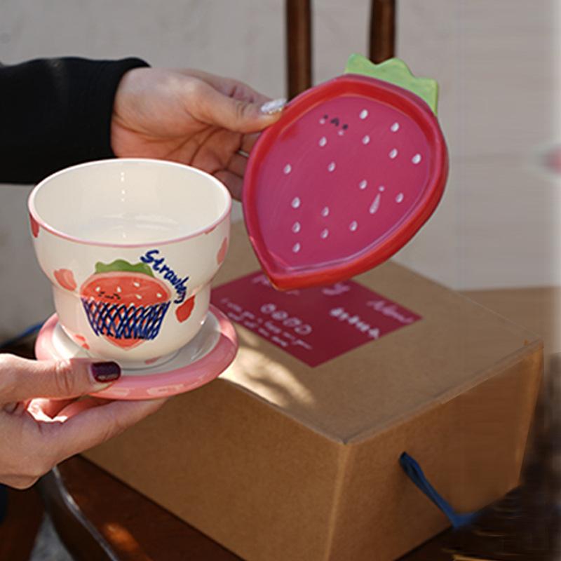 ins фруктовая керамическая кофейная чашка милая маленькая свежая кофейная тарелка набор теплый дневной перекус керамическая тарелка 4inch