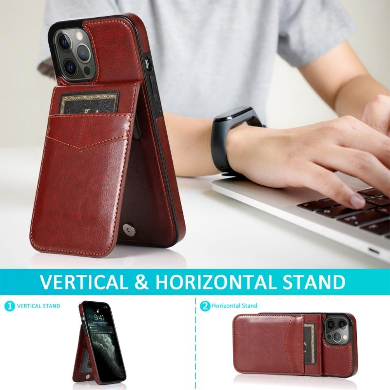 Magnetic Flip Mobile Cover for Phone 16 Series Leather Flip Wallet Case Kickstand Phone Case Covers