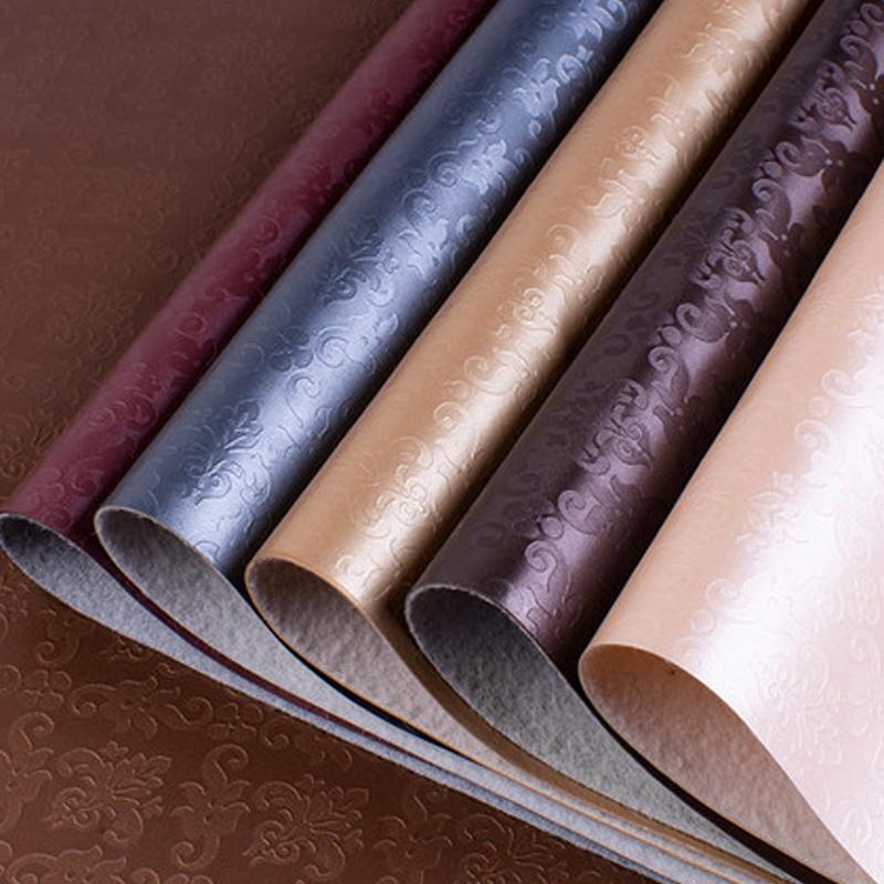 100x138cm Artificial Leather Damascus Pattern Faux PU Leather Fabric For Diy Upholstery Furniture Sofa Car Bag Sewing Material