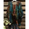 Damenbekleidung Bohemian Floral Tunika Übergröße Damen Bohemian Floralprint Tunika T-Shirt Kurzarm O-Ausschnitt Freizeitkleidung