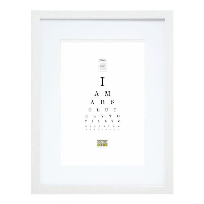 Cadre photo - deknudt - s66k - mdf - 30x45 cm - passe-partout 20x30 cm - blanc