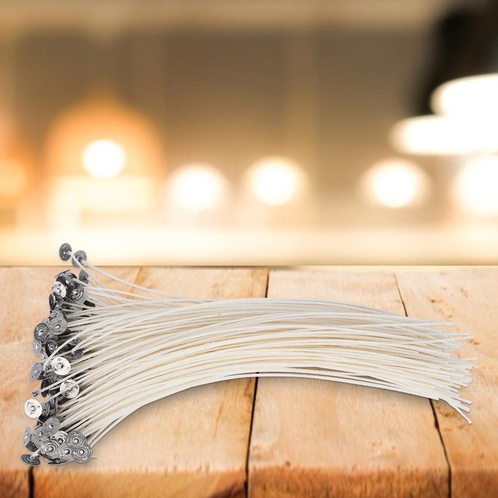 100 buc Fitil de lumânare ecologic, fabricat manual, cu fum redus (30cm)