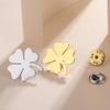 Lucky Four Leaf Clover Brooch for Women Stainless Steel Gold Suit Badge Pin Accessories Birthday Gift