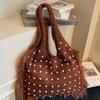 Large-capacity Single-shoulder Women's Off-the-beaten-path Stress-relieving Vacation Beach Handcrafted Woolen Tote Bag