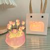 Tulip Night Light Material Pack Handmade Desk Lamp Kit with Warm Light Flower Petal Light String Decoration Romantic Atmosphere Light for Bedroom Car