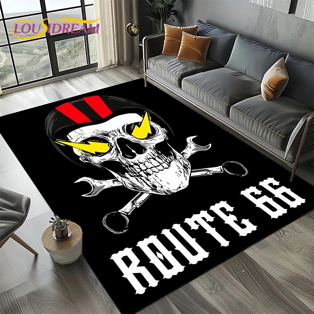 Route 66 Retro America Historic Mother Road,mãe EstradaCarpet Rug for Living Room Bedroom Home Sofa,Area Rug Non-slip Floor Mat