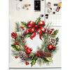 Christmas Festive Toilet Lid Decal With Pine Garland Berries And Baubles Christmas Series Toilet Stickers PVC Self-Adhesive Christmas Wreath Stic