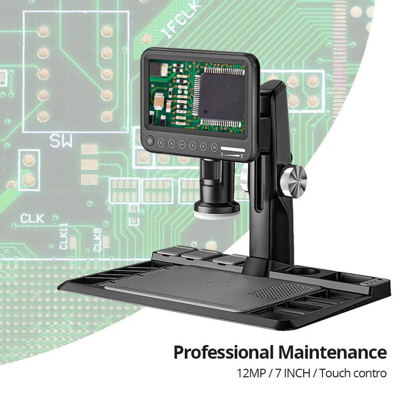 Digitální mikroskop s IPS 7" monitorem / 1600X zvětšení / dálkové ovládání / podsvícení / na opravu