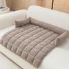 Checkered Corduroy Pet Bed with Bolster for Dogs and Cats