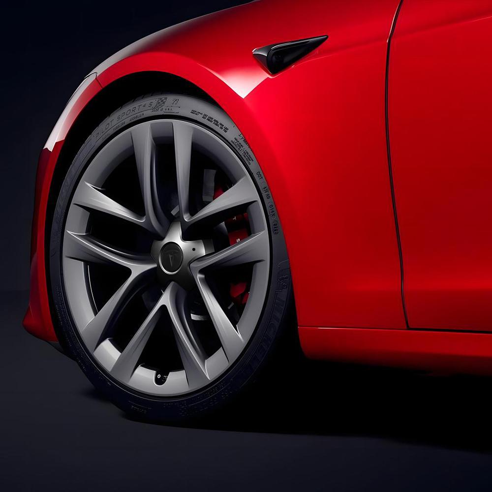 XJBRL1 20-Inch Original Car Wheel Center Hub Caps Badge Rim Hub Tesla Model X Auto Emblem Badge Accessories Wheel Rim Cover