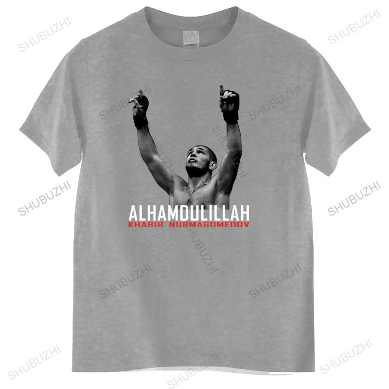 Fashion brand t shirt mens Khabib Nurmagomedov Alhamdulillah T-Shirt Fighter unisex t-shirt teenagers cool tops