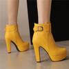 Fashion Women Shoes Fashion Short Boots Autumn Winter Sexy Platform Ankle Boots For Women Black Red Yellow White Lady Shoes Large 34-46