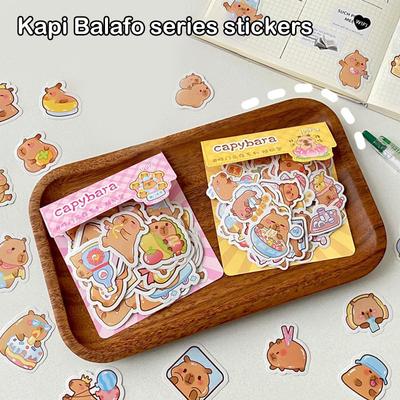 100Sheets Creative Cartoon Capybara Pochacco Kuromi Sticky Decals Stationery Student Stickers Scrapbook Diy Decorative Stickers