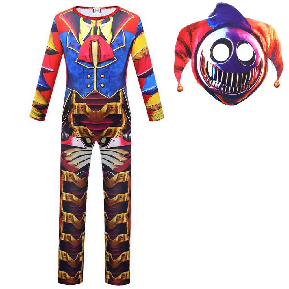 Espeluznante Mono de Cosplay de Bufón Payaso Prototipo Niños Halloween Fnaf Disfraz de Monstruo Mono para Niños Mono de Fiesta