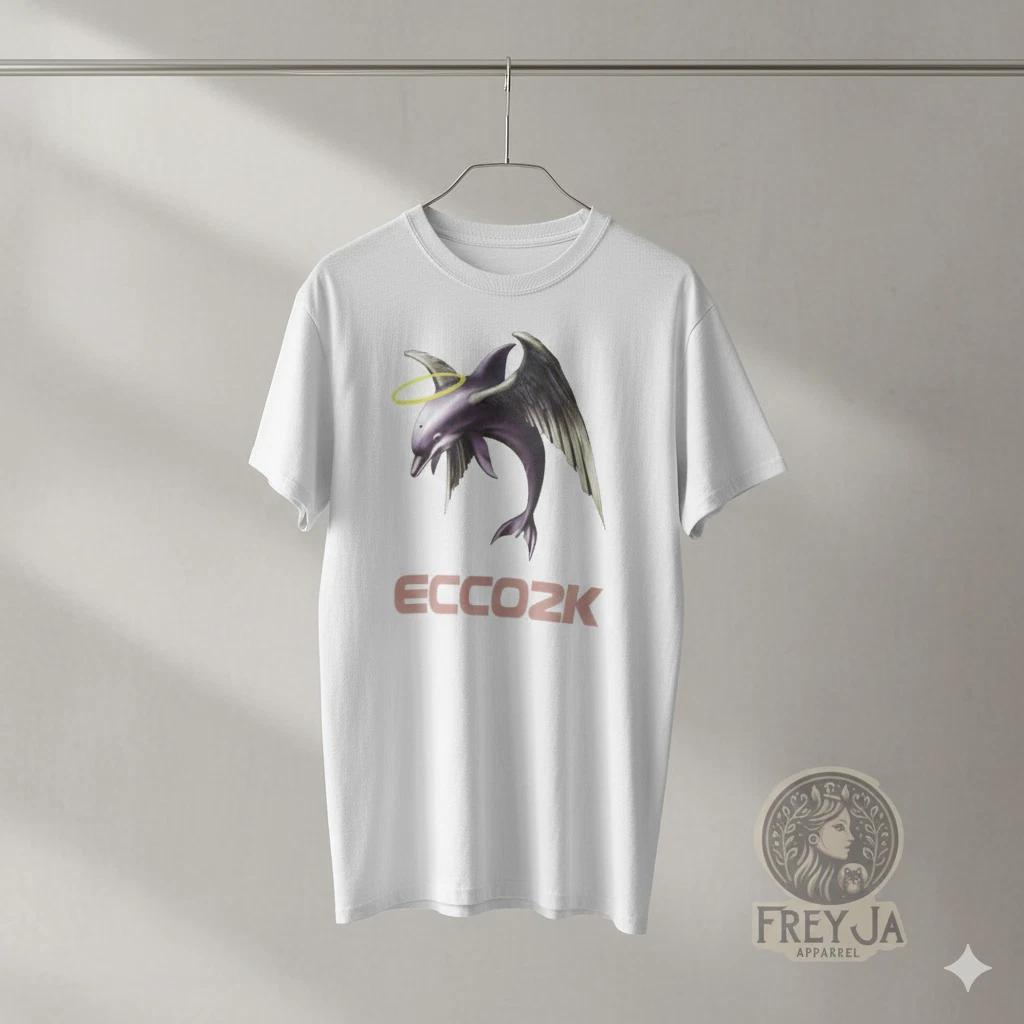 Unisex Adult Casual Graphic Ecco2k Angel Dolphin Graphic T-Shirt Dr... S