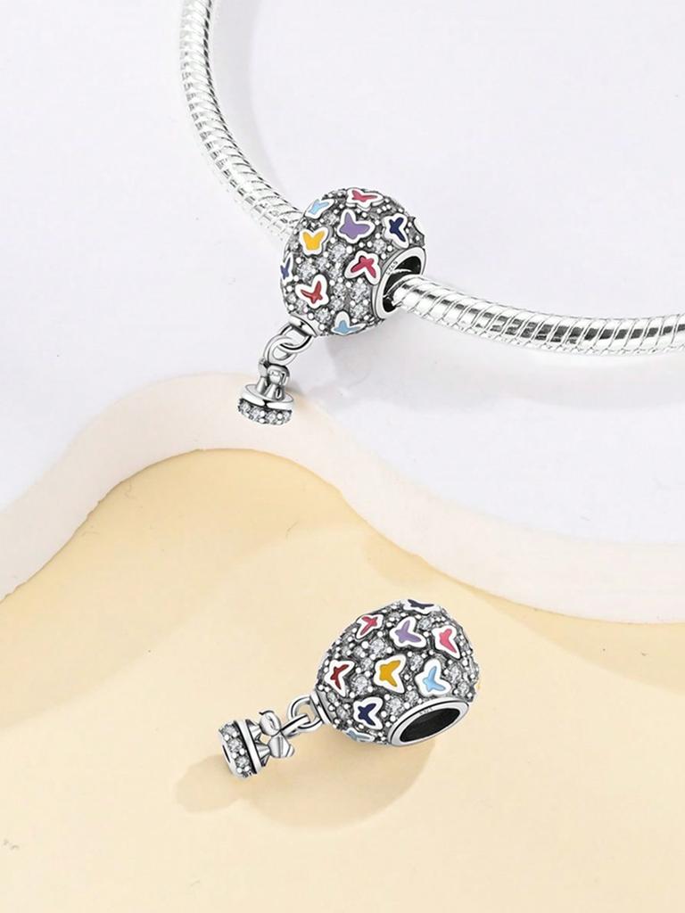 Charms Plata Valentine'S Dayair Balloon Beads Charm Copper Plated Fit Charms Original Bracelet For Jewelry Making Diy Charm