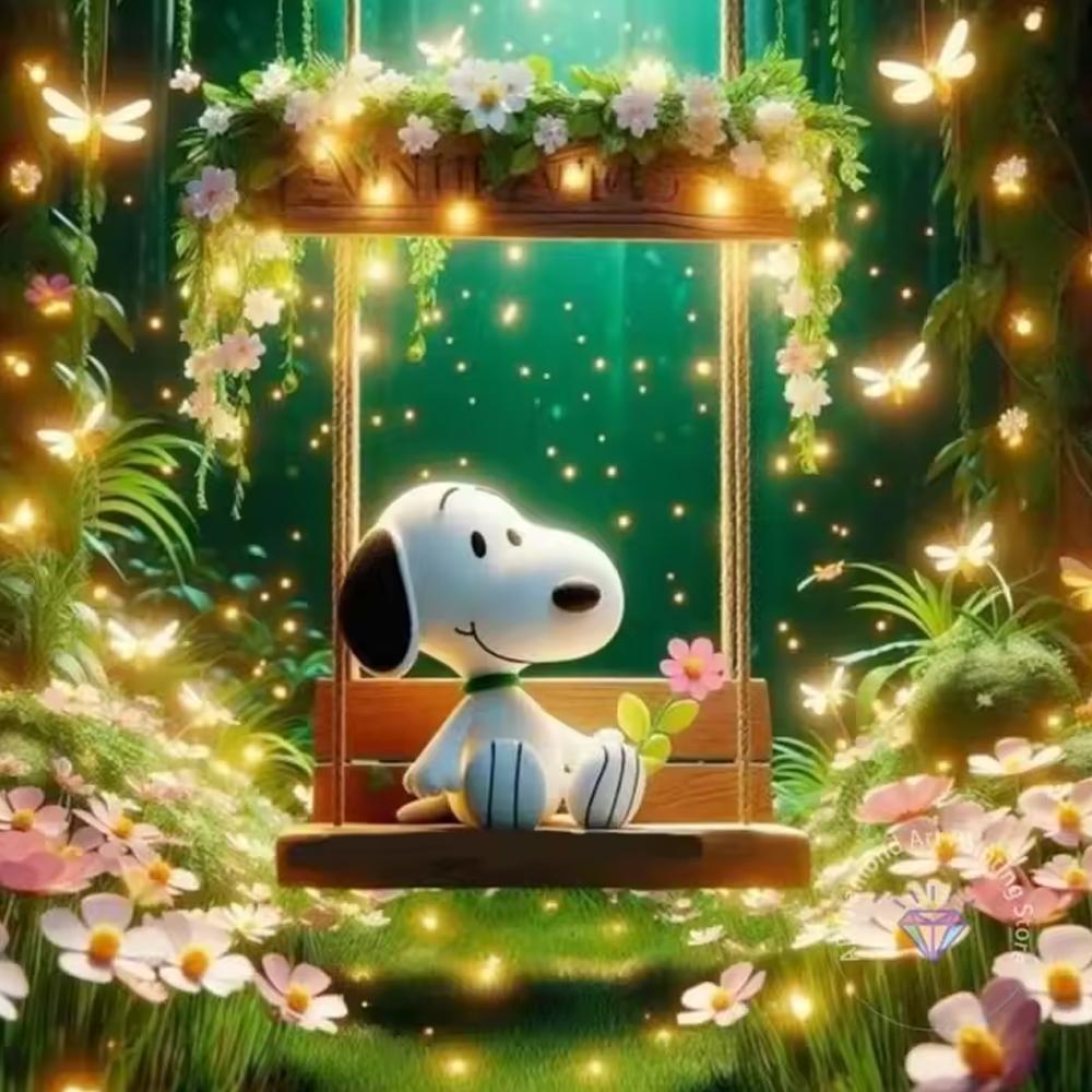 

Peanuts Snoopy Diamond Painting Kit 5D DIY Diamond Embroidery Cross Stitch Handmade Art Gift Crafts Home Decor Round 30x30cm