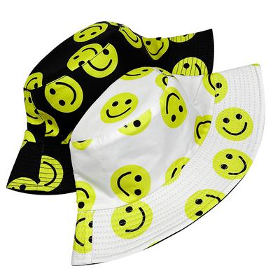Spring and Summer Same Sunshade Sunscreen Hat Male Tide Couple Bucket Basin Hat Female Double-sided Smiley Fisherman Hat