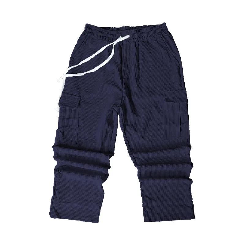 Spring and Autumn Corduroy Men's Retro American Loose Tooling Multi-pocket Straight Casual Trousers