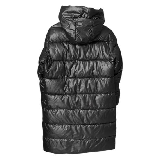 Winter Down Coat Neck Protection Padded Hooded with Pockets Zipper Closure Parka