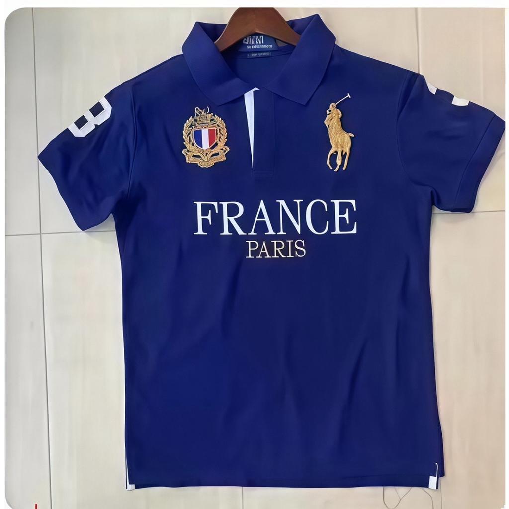 New Polos Shirts European and American Men's Short Sleeves Casual  Cotton Large Size Embroidered T-shirts