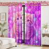 2D flat printing 2pcs Curtain Drapes Valentine Cute Kittens Digital Printed Polyester Drapes Family Party for Festive for