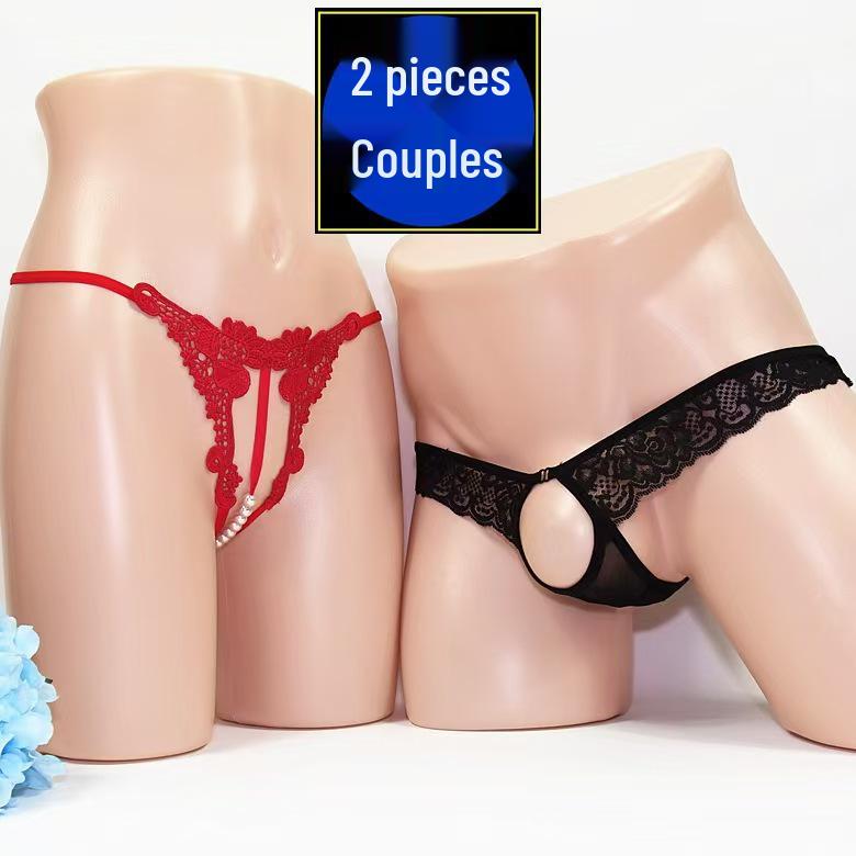 Flirty Couples Underwear - Matching Fun & Playful Designs with Open Crotch Feature.