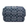 Coach Cargo 18 Chambray Floral Print Canvas And Leather Shoulder Bag Women Shoulder Bag Denim-Blue 3236-B4CB
