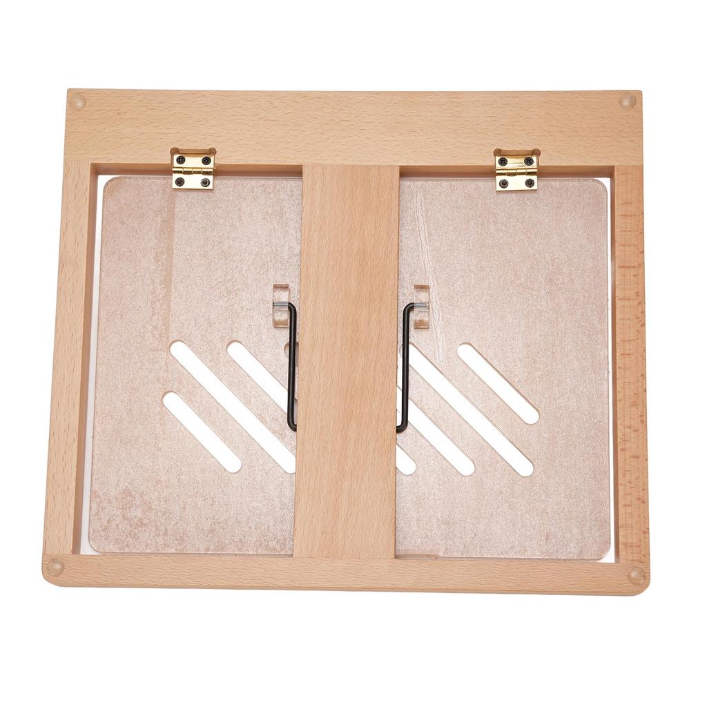 Tablet Stand with Pencil Slot 5 Angles Settings Wood Desk Tablet Holder for Drawing Reading Typing