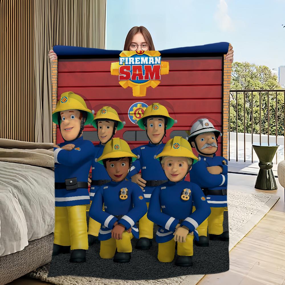 

Cartoon Firemans Sams Blanket Soft Comfortable Nap Plush Suitable For Iiving Room Office Bedroom Birthday Home Kid Gift 80x60in