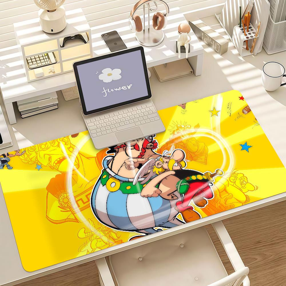 A-Asterix E-Et Obelix Manga Mouse Pad Anti Slip Rubber Edge Locked Thickened Laptop Gaming Desk Mat