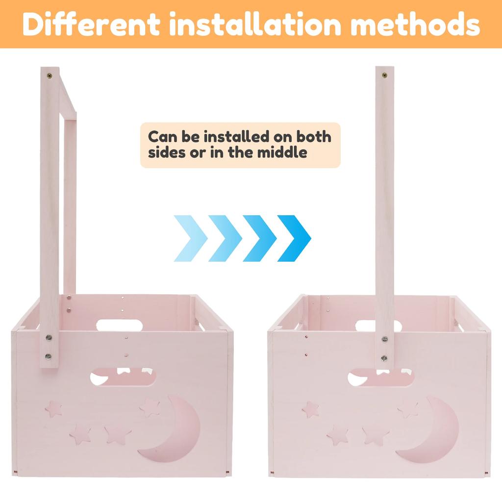 Wooden Baby Shower Crate Closet Baby Basket with Handle Baby Storage Crate Hamper Baby Shower Wooden Gift Crate for New Parent