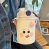 Cute Cartoon Coffee Thermos Cup with Double Spout, Straw, and 316 Stainless Steel - Ideal for Girls