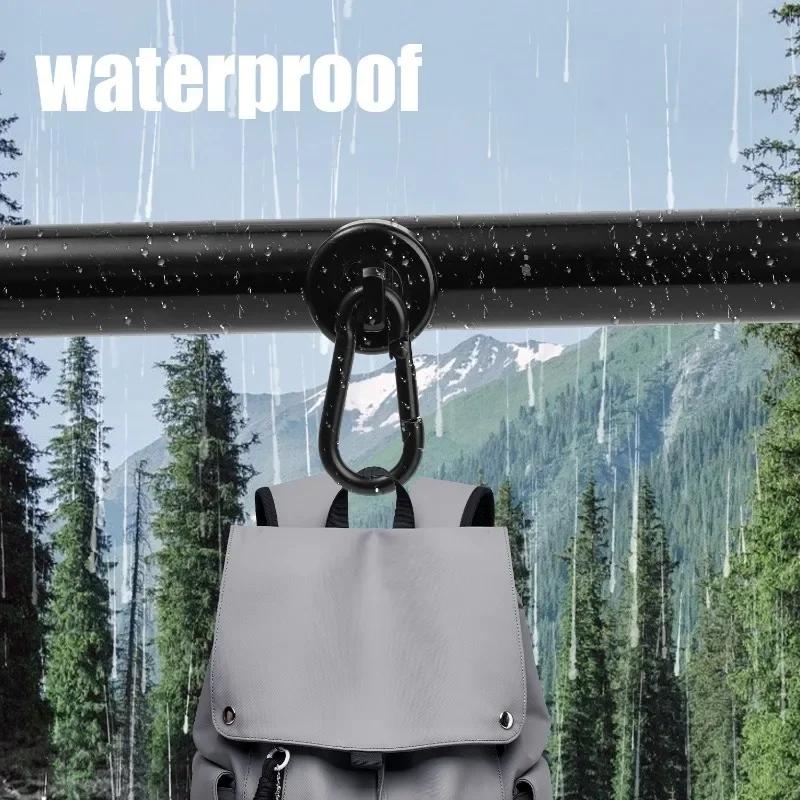 1-6PCS Strong  Magnetic Hooks 360°Rotating Carabiner Magnet Ring Keychain Hook Home Kitchen Bathroom Hanging Hangers