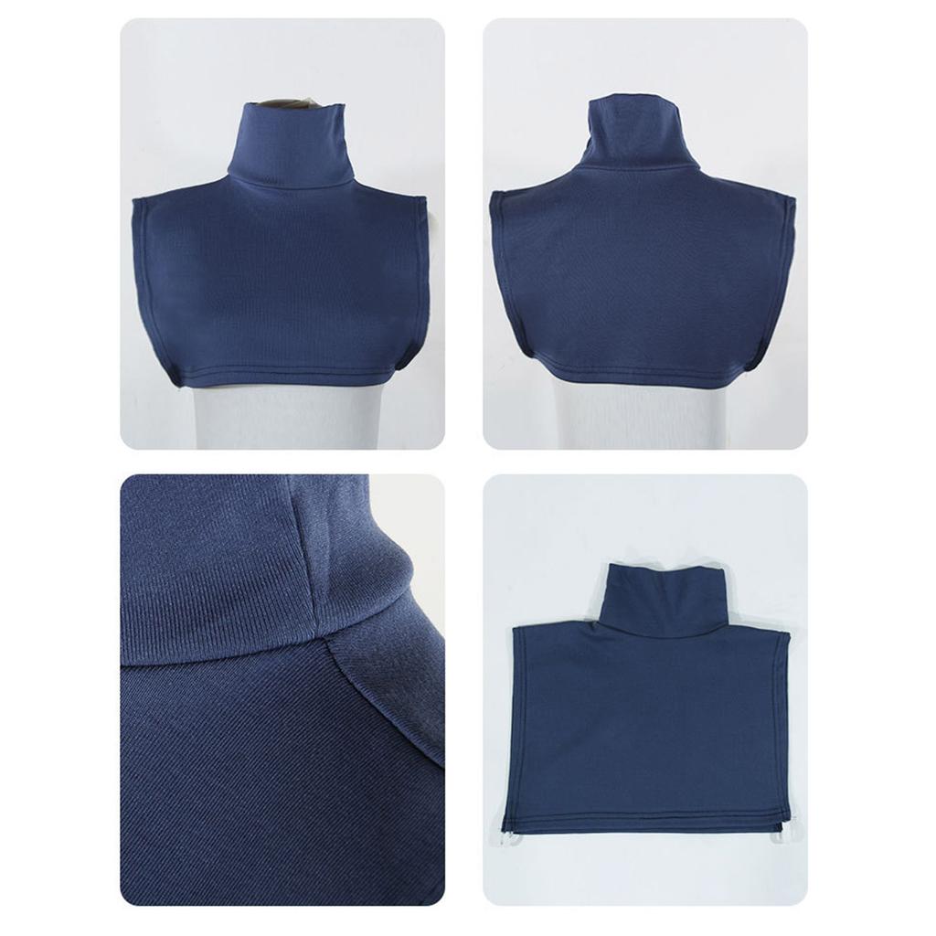 Faux Turtleneck Detachable Collar Solid Color Striped Half Top Mock Blouse Collar for Women and Men Stylish Layering