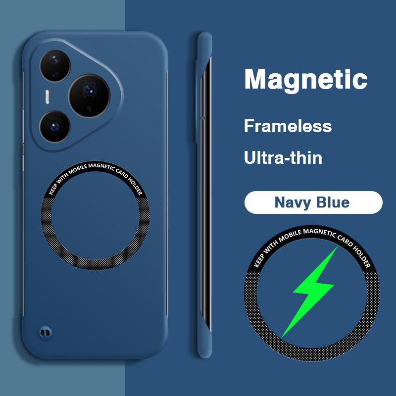 Ultra Thin Frameless Magnetic Case for HUAWEI Pura 80 Pro Plus Magsafe Hard Wireless Charging Cover for Pura 80 Ultra