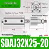 Adjustable Stroke Pneumatic Thin Cylinder - Piston Rod Sizes: 16/20/25/32/40/63