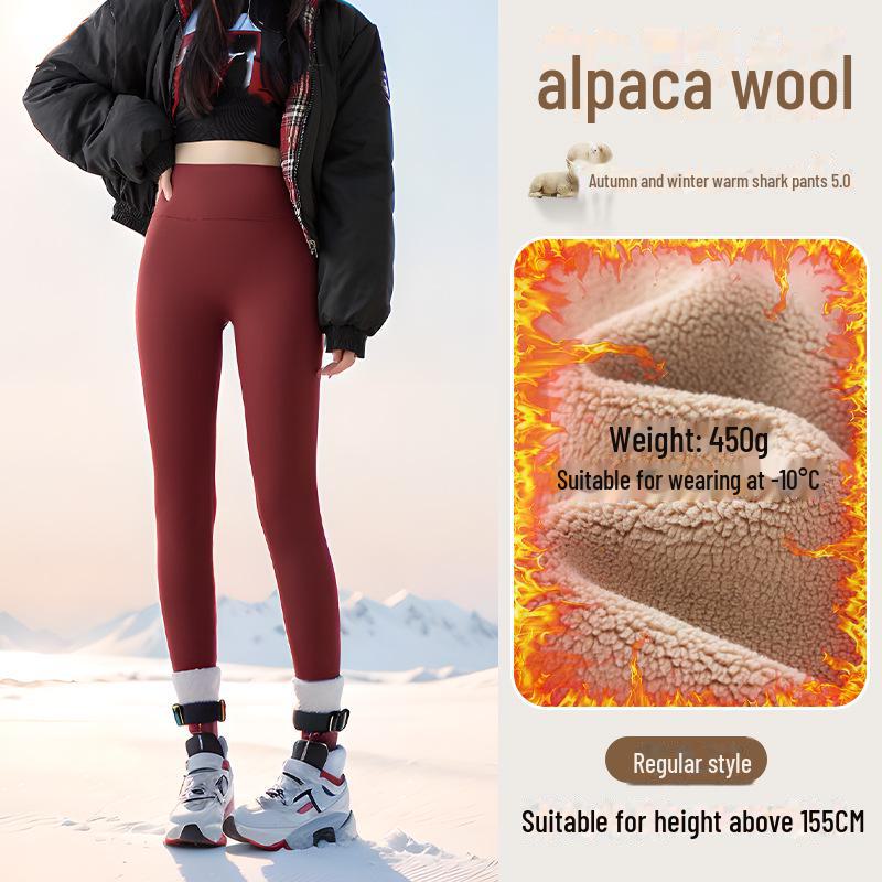 Women's Plush Shark Pants: Cozy High-Waist Barbie Yoga Leggings for Autumn & Winter