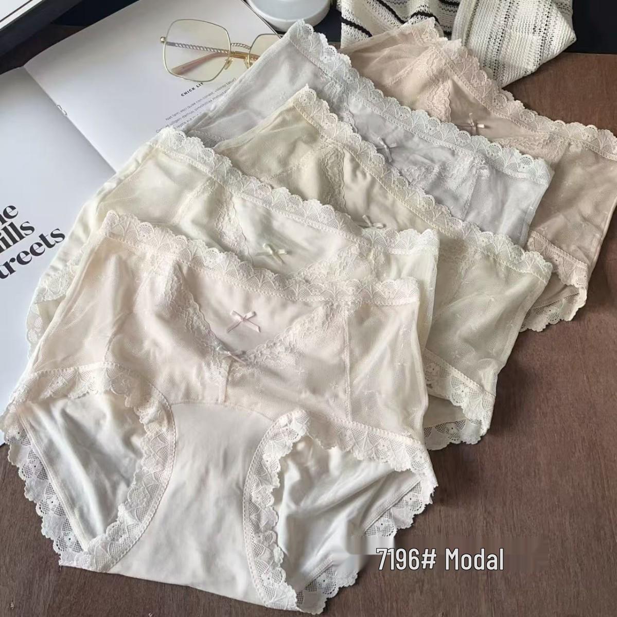 Huizhixin Spring/Summer Women s Modal Lace Trim Panties - Sexy, Sweet, Bow Design, Breathable & Comfortable One Size