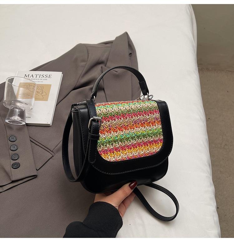 Summer popular woven bag women's 2025 new fashion versatile portable bucket bag casual foreign style commuter messenger bag